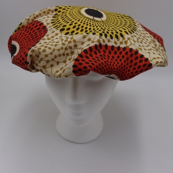Vintage Slouchy Funky Retro Print Beret Hat - Picture 5 of 8